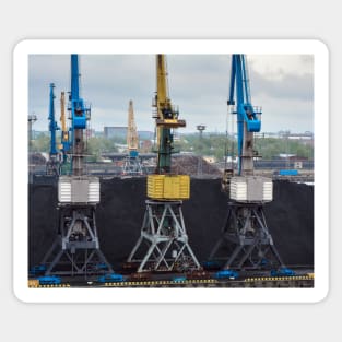 Three colorful loading cranes Sticker